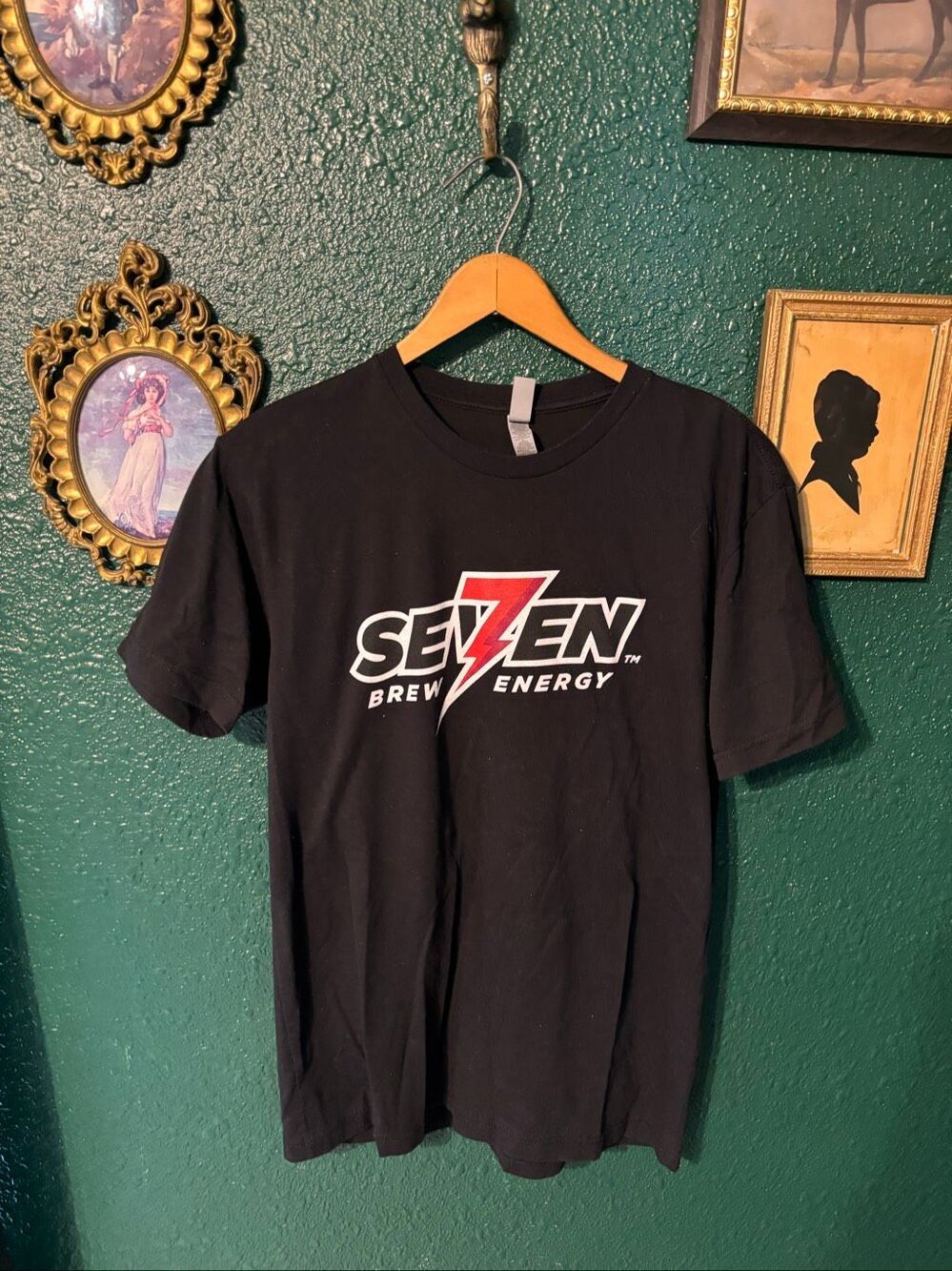 7 Brew Black Brew Crew Shirt Sz Medium